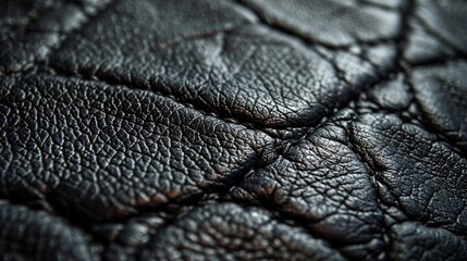 The background is made up of black leather texture - obrazy, fototapety, plakaty