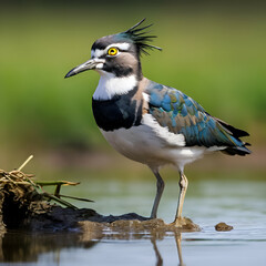 Fototapeta premium Vanellus bird in nature, Generative AI