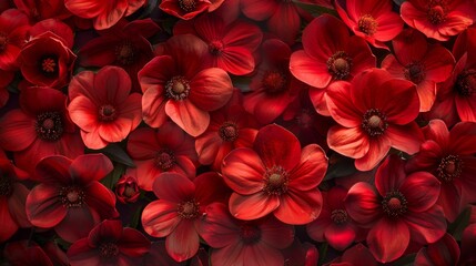 Patterned in red flowers