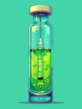 Cartoon Syringe. Medicines, means for medicine. High quality photo. Created AI