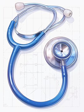 Cartoon Stethoscope. Medicines, means for medicine. High quality photo. Created AI