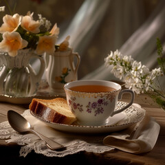 Healthy breakfast on a cafe table