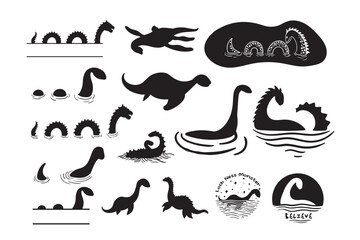 Loch Ness Monster Bundle, Nessie, Split monogram, Lochness, Monster dinosaur, stencil, Loch Ness Clipart, Loch Ness, Loch Ness Vector, Loch Ness, Loch Ness cut files, cutter, monster silhouette, clipa © Zilvinas