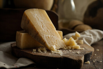 grana padana italian cheese food photography - obrazy, fototapety, plakaty