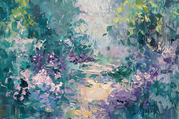 Fototapeta premium impressionism art nature forest green