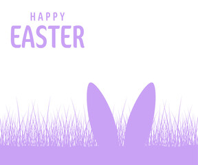 Easter pattern with bunnies and easter eggs. Hand drawn easter horizontal background with bunnies, flowers, easter eggs