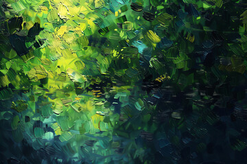 Fototapeta na wymiar impressionism art nature forest green