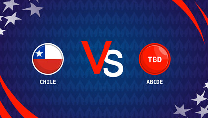 Chili vs TBD, broadcast template for sports Copa America 2024. vector illustration