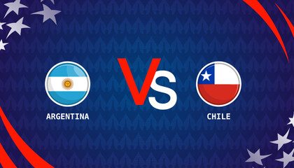 Chile vs Argentina broadcast template for sports Copa America 2024. vector illustration