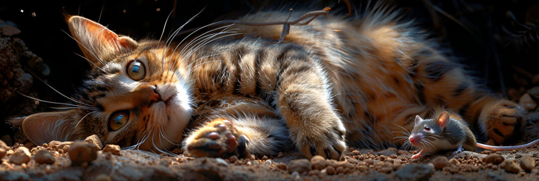A close-up of a cat laying on the ground 3d image,
Whispers of the Serengeti Secrets of the Wild photography






