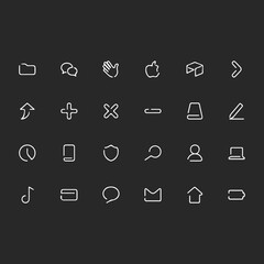 Set line icon for business black and white