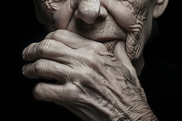 The Relentless March of Time: A Poignant Portrayal of Aging Through Old Hands and a Young Photograph