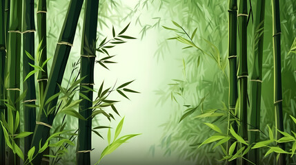 Fototapeta na wymiar Green bamboo forest background, green bamboo swaying in the wind