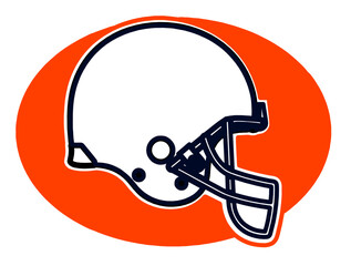 Orange and black football player helmet, sport vector graphics, hockey, for websites, greetings, banners, cards,, t-shirt, sweatshirt, prints, cricut, silhouette,  © roberta