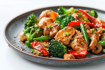 Stir-Fried Chicken and Vegetables with Sesame Seeds