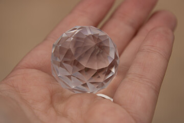 Hand grasping a crystal ball