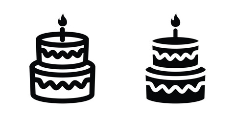 Cake birthday icon. flat illustration of vector icon