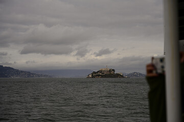 view of Alcatraz island from the ferry
