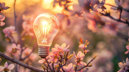A light bulb shining brightly, representing innovative ideas and intellectual growth.