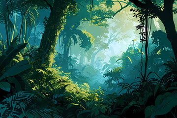 Jungle landscape during summer