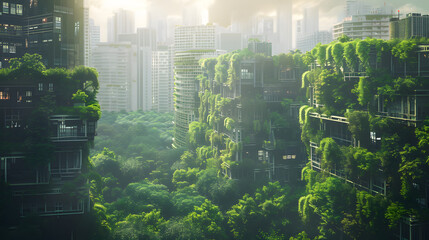 Visionary Eco-Utopia: A Sustainable Metropolis Fusion of Architecture and Biophilia, Nurtured by Vertical Forests and Digital Art through the Algorithms