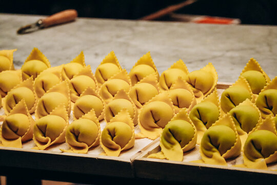 Italian cappellacci with ricotta and spinach