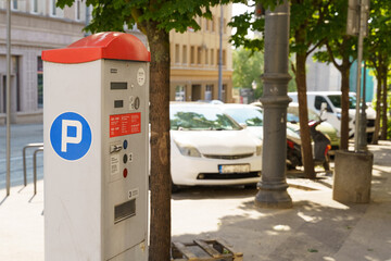 Parking Meter on a Sunny Urban Street
