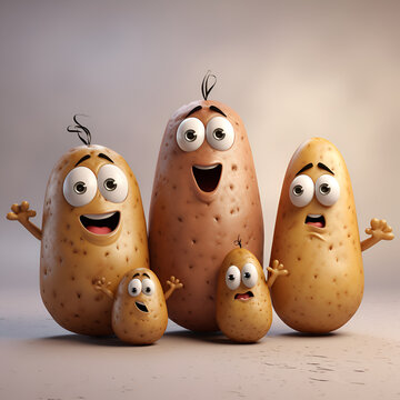 potato 3d ,cartoon