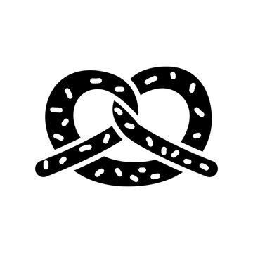 recommend clip art: Brezel icon. Soft pretzel twisted knot bread.