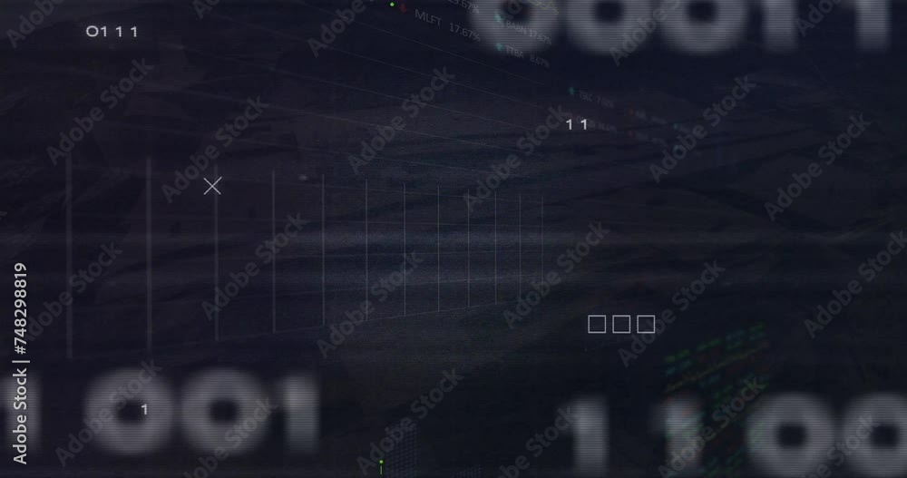 Poster animation of digital data processing over computer circuit board