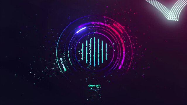 Seamless digital music equalizer audio waves,  loop and beatloops effects; is perfect for background projects; 4k virtual video animation.