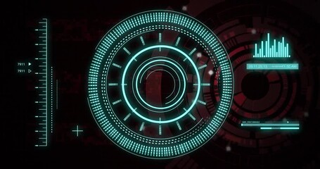 Animation of scope scanning and data processing over statistics - Powered by Adobe