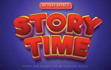 Story time 3d editable text effect style