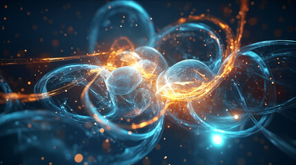 Magical abstract background with sparkling light trails