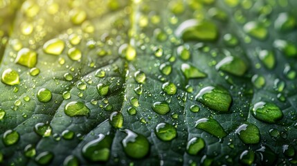 Green droplets of water