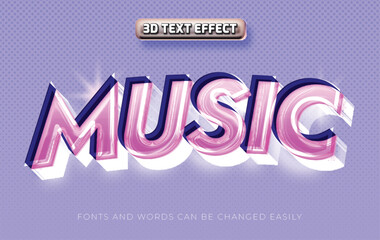 Music concert headline 3d editable text effect style