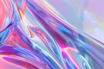 Abstract fluid iridescent holographic neon curved wave background