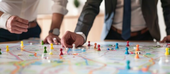 Real Estate Planning on Map Businessmen