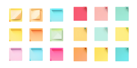 set of some colorful sticky notes used for study  PNG 