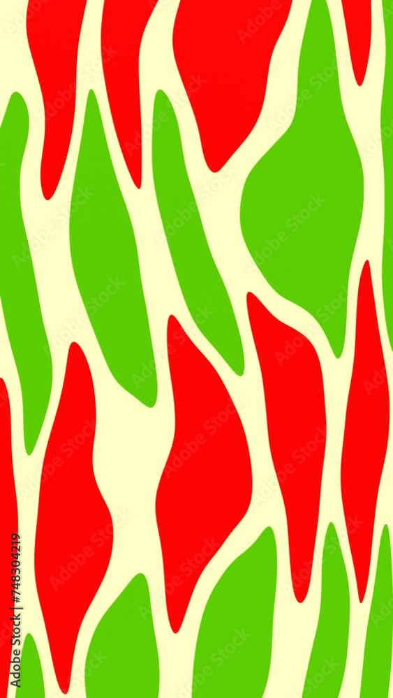 Poster vertical video animation of abstract green red and white background with flowing.