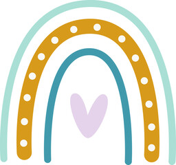 Cartoon Rainbow With Heart