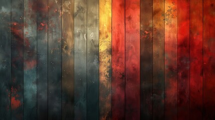 Vertical Wood Paneled Background with Rainbow Colors: Wallpaper Texture, Space for Text