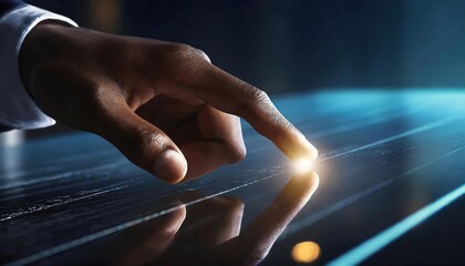 Hand touching future