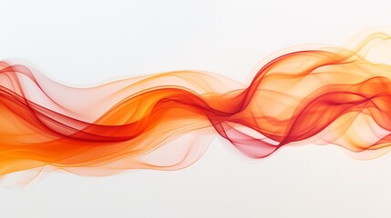 Abstract orange and red waves on a white background