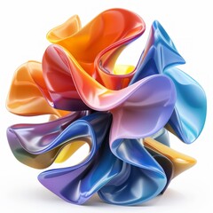 Colored Abstract Figure on White Background Generative AI