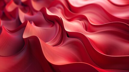 Fototapeta premium Vibrant Wavy Red Backdrop - Product Advertising Studio Generative AI