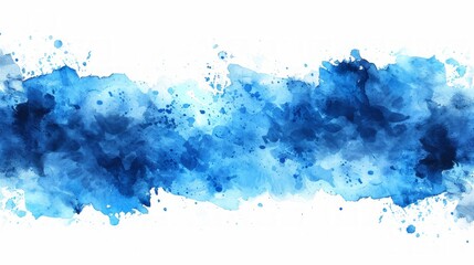 Blue Watercolor Stain on White Background Generative AI