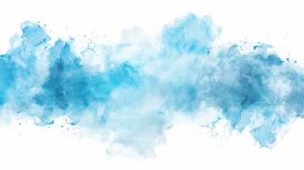 Fototapeta na wymiar Blue Watercolor Stain on White Background Generative AI