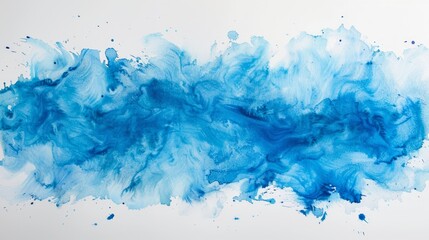 Blue Watercolor Stain on White Background Generative AI