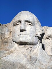 Fototapeta premium Up Close of George Washington First President of the United States of America at Mount Rushmore South Dakota USA